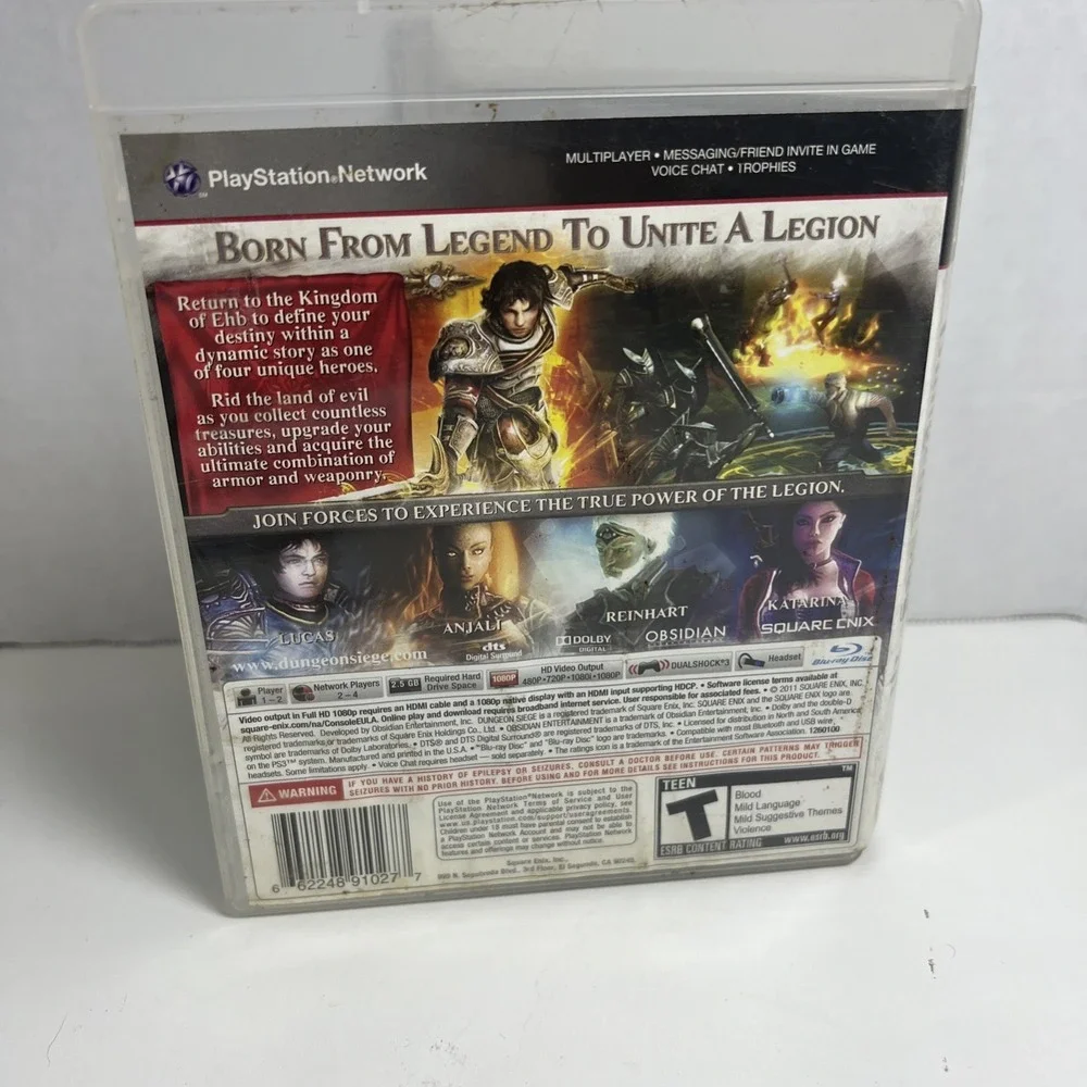 Dungeon Siege 3 Sony PlayStation 3 PS3 Square Enix RPG Video Game